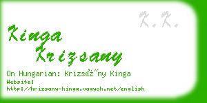 kinga krizsany business card